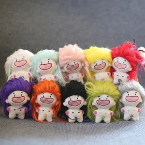 2024 Portachiavi in peluche di cotone sdentato bambola carino giocattoli di vendita caldi zodiaco bambole creative 12 cm capelli fritti bambino nudo regalo di compleanno per bambini