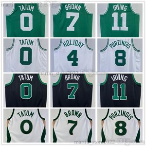 Kyrie Basketball 11 Irving Jerseys Jayson 0 Tatum Jaylen 7 Brown Jrue 4 Holiday Kristaps 8 Porzingis 2024 Men Women Youth