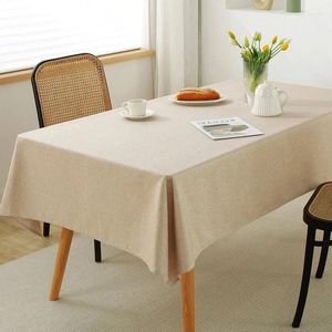 Table Cloth Waterproof And Oil Resistant Tablecloth Modern Simple Thickened Cotton Linen Solid Color Household Tea