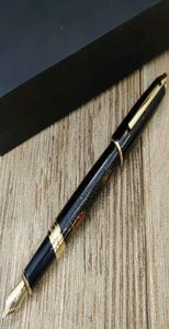2021 Dupont Fountain Pens black golden business office and school writing supplies Luxury gift Recommend Pen9395143