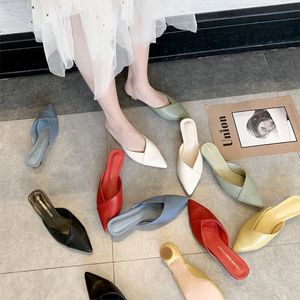 тапочки, женские босоножки, модная обувь на высоком каблуке GAI, тройной белый, черный, красный, желтый, зеленый цвет3