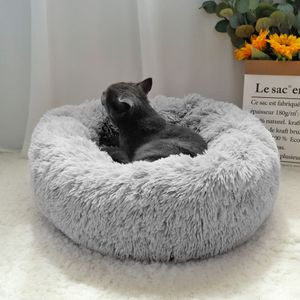 Warm Fleece Kennel Soft Round Dog Bed Winter Cat Sleeping Mat Sofa Puppy Small Dogs Cushion House For Pet Y200330314f