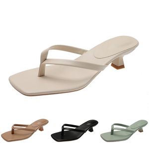 tofflor kvinnor sandaler höga klackar mode skor gai flip flops sommar platt sneakers trippel vit svart grön brun färg29