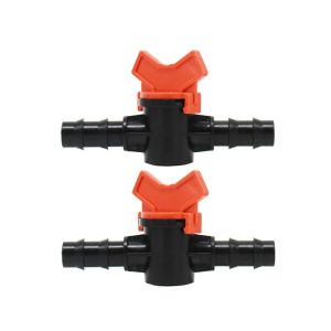 Anslutare Irrigation Slang 16mm Garden Tap Irrigation Ventil 5/8 Mini Valve 2 Way Tap Waterstop Connectors Barb Drip Adapter 15 st