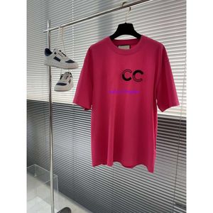 24SS 남성용 티셔츠 디자이너 티셔츠 색상 기본 G- 레터 인쇄 짧은 슬리브 상단 면적 느슨한 남자와 여자 셔츠 80g Light Soft Cotton Fabric 1020
