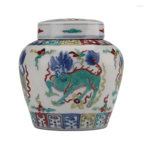 Bottles Chenghua Doucai Tianzi Pot Kylin Pattern Jar Jingdezhen Antique Porcelain Ming And Qing Dynasties Retro Chinese Ornaments