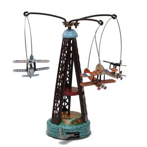 Rolig vuxensamling Retro Wind Up Toy Metal Tin Rotera Toy Plane Mechanical Toy Clockwork Toy Figures Model Kids Gift 240307