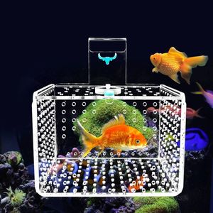 Acylisk fiskbehållare isoleringslåda transparent akvariuminkubator liten yngel avelsbox Aquatic Pet Supplies Hole Dia 1mmm 240226