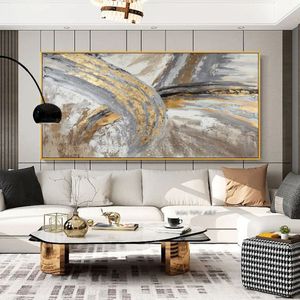 Wall Painting Abstract Golden Art Wall Pictures For Living Room Canvas Painting Home Decor Posters And Prints Vintage Cuadros285C