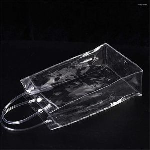 Storage Bags Bag Transparent Versatile Show Individuality Convenient And Practical Clear Pvc Tote With Drink Holder