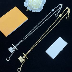 Never Fading 18K Gold Plated Luxury Brand Designer Pendants Necklaces Stainless Steel Double Letter Choker Pendant Necklace Beads Chain Jewelry Accessories VN123