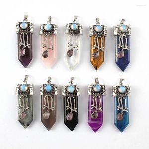 Pendant Necklaces 24Pieces Natural Amethysts Gemstone Big Pointed Sword Arrow Shape Healing Crystal Amulet Stone Pendants Bulk For336S