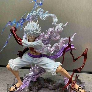 액션 장난감 그림 28cm 원피스 피겨 Sun God Gear 5 Nika Luffy 액션 피겨 GK Thunderbolt Monkey D Luffy 모델 PVC 수집 가능한 장난감