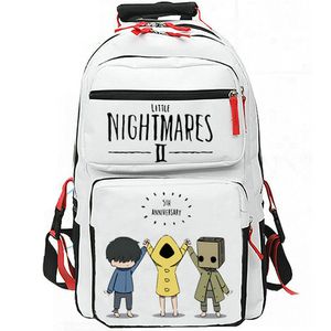 Little Nightmares backpack Hunger I daypack The Maw school bag Game Print rucksack Casual schoolbag White Black Color day pack