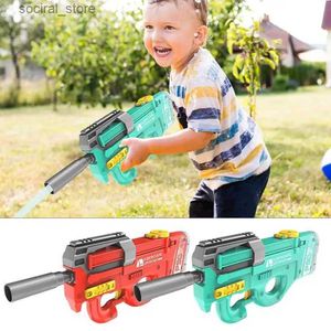 Gun Toys Electric Water Gunpowful Automatic Water Guns med 39ft långsiktiga vattenblåsare Toy for Outdoor Summer Beach Pool Toys L240311