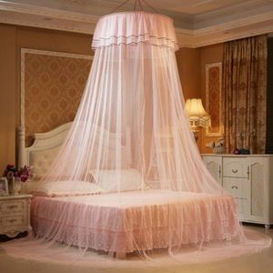Romantisk hängde kupol myggnät för sommarhem textil sängkläder polyesternät rund spets insektsbädd tak tak netting gardin2982