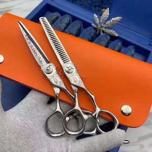 Mizutani Professional Barber Tools Salong Hair Cutting Thunning Shears Set med 6,0 ​​tum hår sax240227