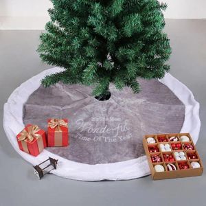 Christmas Decorations Tree Skirt Display Gift Velvet Merry Colorful Stitched Letter Print For