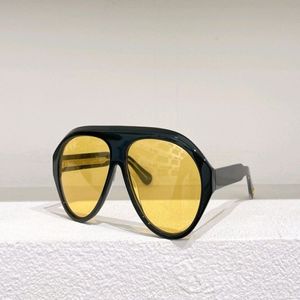 Överdimensionerade pilot solglasögon för kvinnor män svart gula linser sport solglasögon uv glasögon med box223i