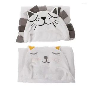 Blankets Soft Baby Kids Cartoon Hooded Blanket Bathrobe Bath Terry Towel Wrap Washcloth Dropship