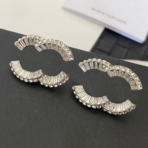 Alta Qualidade Cobre Studs Designer Brincos Marca Carta Stud 925 Banhado A Prata Diamante Brinco Voguish Mulheres Casamento Jóias Presentes De Aniversário