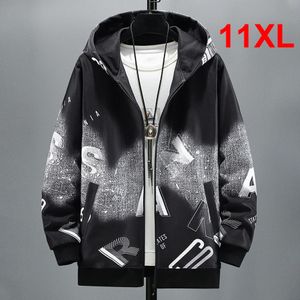 Dragkedja hoodie män plus storlek 10xl 11xl zip up hoodies mode streetwear tryck hoodies stor storlek 10xl 11xl 240219