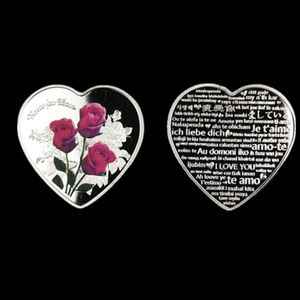 10 PCS Nie magnetyczny The Forever Love Heart w kształcie róży róży