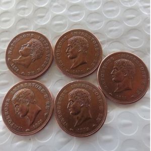 5st Lot 1808-1813 Hela uppsättningen av italienska St Kingdom of Napoleon I 1 Soldo 100% Copper Copy Coins240Q