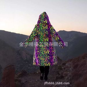 Feminino, comprimento médio Haining Neon elegante com capuz de vison para casaco de pele 7365
