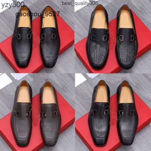 Feragamo Ferra Flat Formal Business Classic Shoes Party Designers Men Shoes Office Work Mens Dress Fashion Brand Designer Loafers Wedding Genuine Shoe Leather 72PS