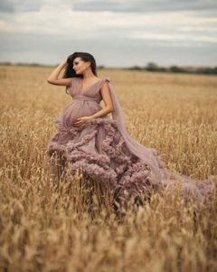 Длинные вечерние платья с глубоким v-образным вырезом 2020, каскадные оборки, тюль, африканская накидка для беременных, вечерние платья для беременных Po5713947