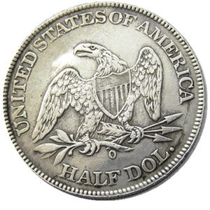 Eua conjunto completo de 1839-1861O 21 peças liberdade sentado meio dólar artesanato banhado a prata cópia moedas ornamentos de latão decoração para casa accesso252m