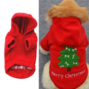 Hundebekleidung Weiche Modejacke Mantel Welpenkleidung und Pullover Verdickung Weihnachtskostüm Kapuzenfleece Lustiges exquisites Haustier Supp197T