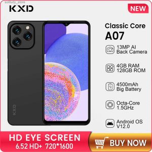 휴대폰 KXD A07 스마트 폰 6.52 인치 안드로이드 12 전화 128GB ROM+4GB RAM 8GB 13MP 카메라에 도달하는 데 도움이됩니다. 4500MAH 10W 빠른 충전 전화 Q240312