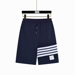 Kvinnors tvådelar byxor Thom Birucro Summer unisex färgvävd shorts för par klassiska fyra bar casual mångsidiga shorts