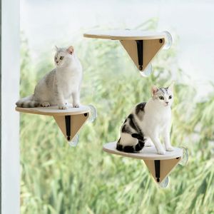 Window Cat Hammock Powerful Suction Cups Cat Scratcher Board Toys Kitty Climbing Post Tower Beds and Furniture Cat Scratch Trees 240309