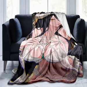 Decken Sexy Anime Girls Albedo Pin Up Girl Decke Schönheiten Flanell Warme Decke Erwachsene 3D-gedruckte Bettdecke Mann Höhle Sofa Camping Dekor