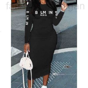 Basic & Casual Dresses Designer Slim Fit Dress For Women In Early Autumn Fall Hardworking Fashion Letter Printed Long Sleeve Clothes HHM2