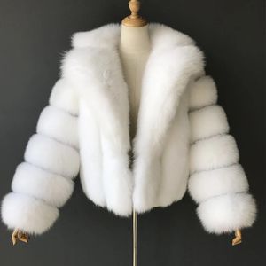 Hjqjljls kış vizon bulanık ceket kadınları lüks sahte tilki kürk kalın, kalın sıcak yaka uzun kollu beyaz siyah kabarık kürk ceket 240228