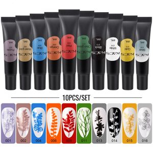 10PCSSet Nail art Stamping Gel Polish SemiPermanent Lacke Soak off UV Lacke Acryl Maniküre Dekoration DIY Kit Werkzeuge 240229