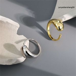 Offener Ring aus echtem Messing mit galvanischer Vergoldung, hochwertige lichtempfindliche Oberfläche, Hip-Hop-Punk-Ring, Unisex-Stil