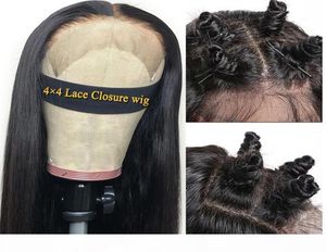 Perucas de cabelo humano frente do laço perucas de cabelo humano 44 peruca de fechamento do laço peruca de cabelo reto brasileiro para preto feminino fairgreat laço frontal2421200