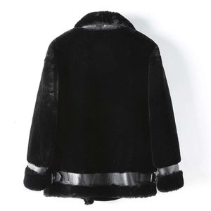 Haining outono/inverno corrente 2024 ovelhas integradas moda casual feminina casaco quente de pele genuína 5615