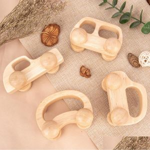 Succhietti Massaggiagengive Euro Bambino Neonato Giocattolo in legno naturale Sano Sicuro Auto in legno Giocattoli Anello di addestramento Consegna a goccia Bambini Maternità Auto sanitaria Otcy6