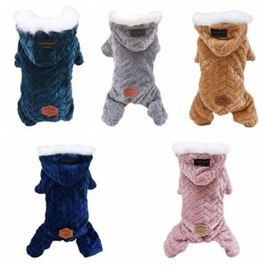 Abbigliamento per cani Abbigliamento Pigiama Abbigliamento invernale Quattro zampe Caldo stile britannico Pet Outfit Cucciolo Chihuahua Costume341F