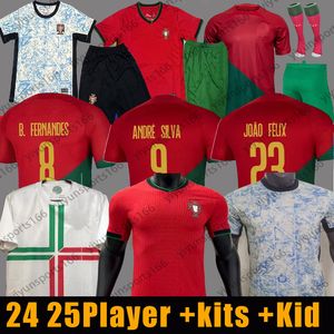 23 24 25 NASSR FC Soccer Jerseys Ronaldo Retro Long Sleeves Portuguese Jerseys Joao Felix Ruben Neves Diogo Portugieser Portugal Football Shirt Team Men Kids Kids