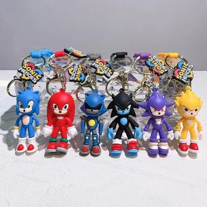 2024減圧おもちゃソニックキーチェーンアクションフィギュアモデルPVC漫画バッグドールペンダントおもちゃギフト