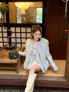 Winter New Two 2023 Piece Fox Hair Vest Short Woolen Double Sided Cashmere Fur Coat Women's Top 1382