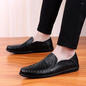 Casual Shoes 2024 Spring Summer Men's Leather Soft Soled Driving Comfort Non Slip