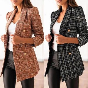 Hochwertige Damen-Anzugjacke, bunt, waschbar, beiläufig, schlank, Damen-Blazer, zweireihig, Damen-Blazer für Büro 240229